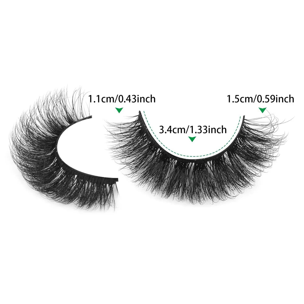 14 Pairs Russian Strip Lashes Mink Fluffy 3D Faux Mink Lashes Makeup Messy False Eyelashes Fluffy Thick Lashes - Eyes Makeup Set