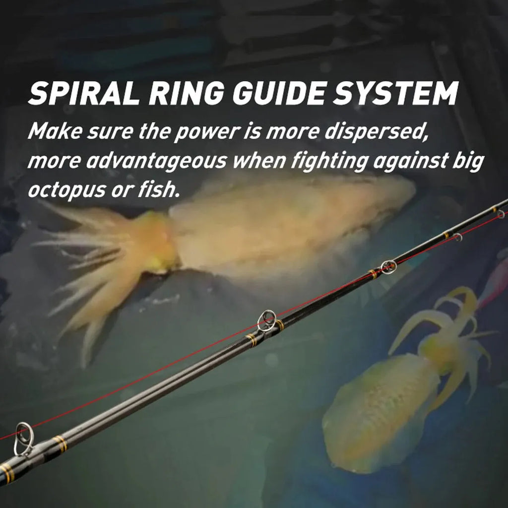 Boat Fishing Rod with Titanium Tip 1.8m ML Spinning Casting Fishing Rod for Cuttlefish Fishing Rod with Sprial Rings