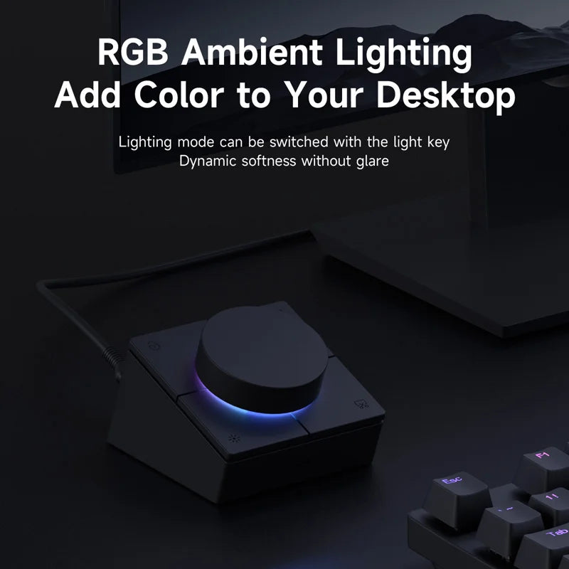 Hagibis Knob USB C Hub With Shortcut Buttons Type-C Docking Station Volume Adjustment Desktop Controller 2.5G RJ45 for Macbook