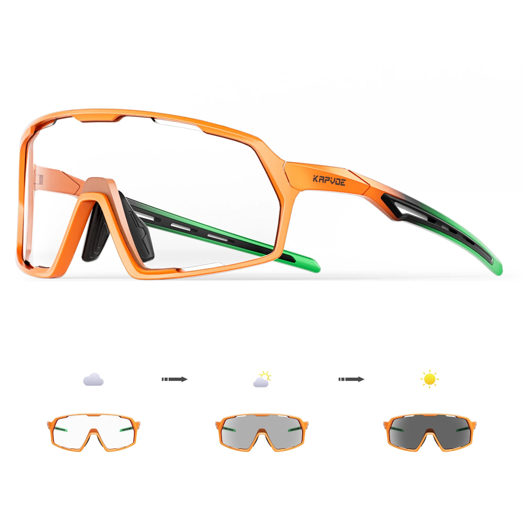 Kapvoe Photochromic Sunglasses Man MTB Climbing Glasses Outdoor Sports Bike Cycling Glasses Women Driving Bicycle Goggles UV400