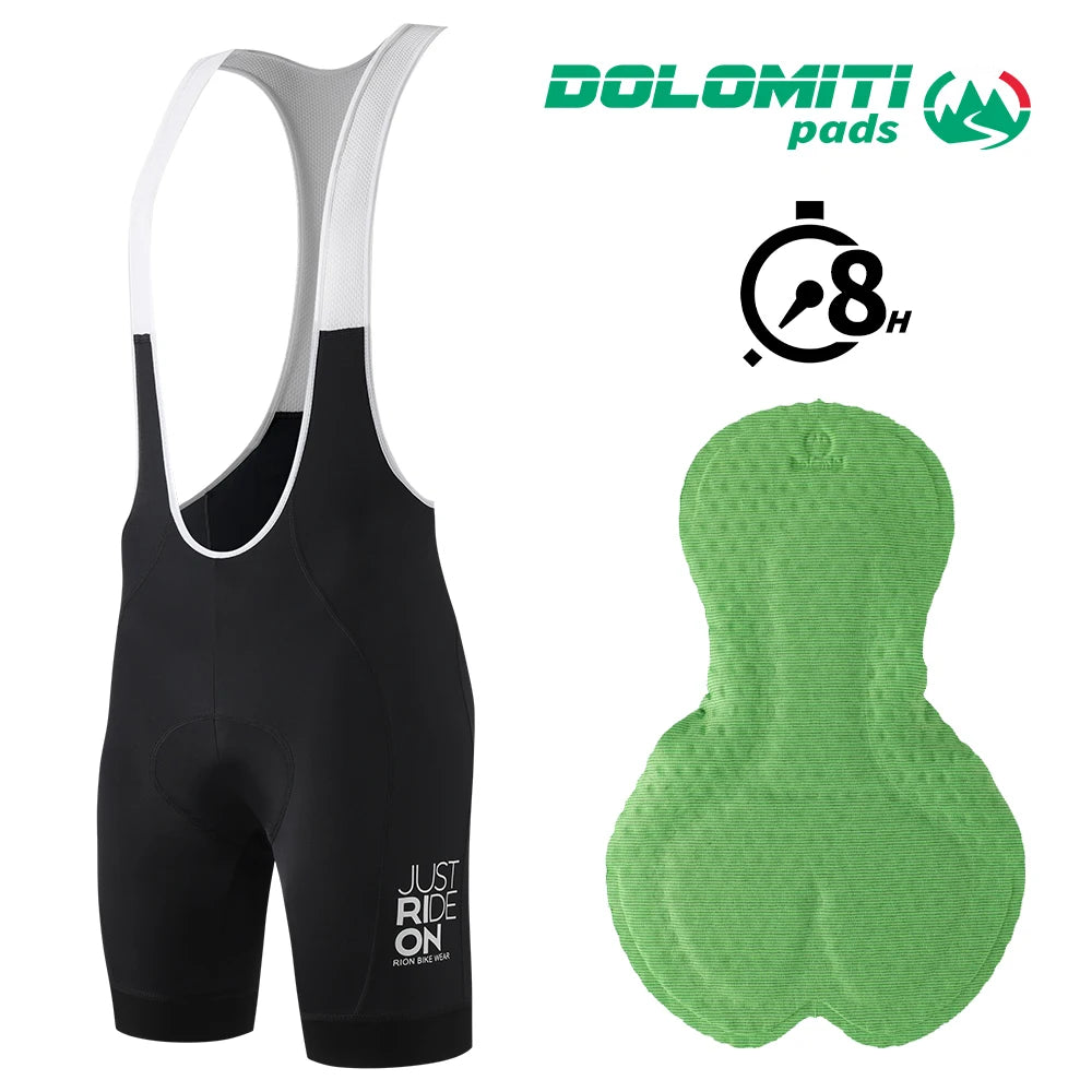 RION Men's Cycling Bib Shorts Bicycle Tights Pro MTB Road Bibs Clothes Bike Clothing Italian Dolomiti 8H Pads Extreme Distances