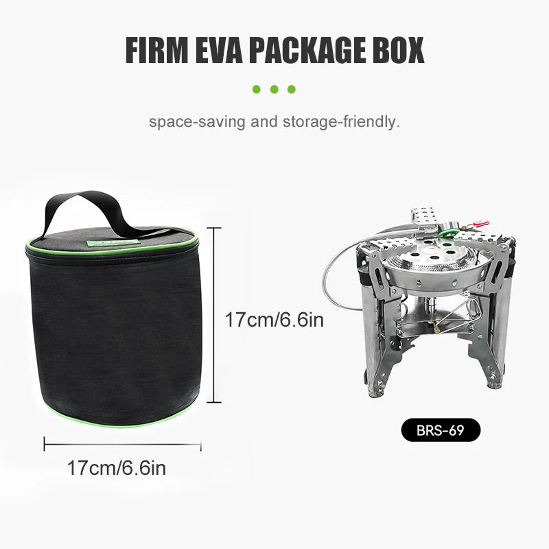 BRS-69 High Power 4360W Outdoor Gas Stove Adjustable Height Foldable Gas Burner Camping Picnic Windproof Stove Cooking Accessory