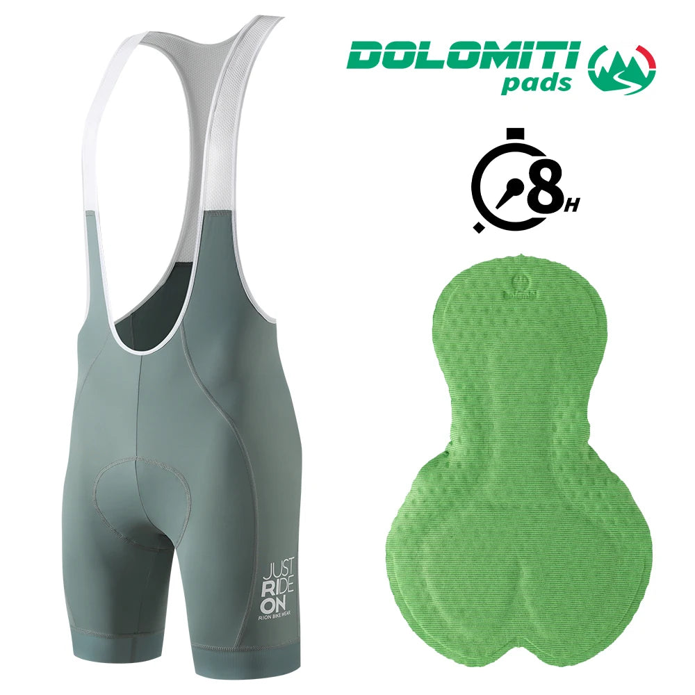 RION Men's Cycling Bib Shorts Bicycle Tights Pro MTB Road Bibs Clothes Bike Clothing Italian Dolomiti 8H Pads Extreme Distances