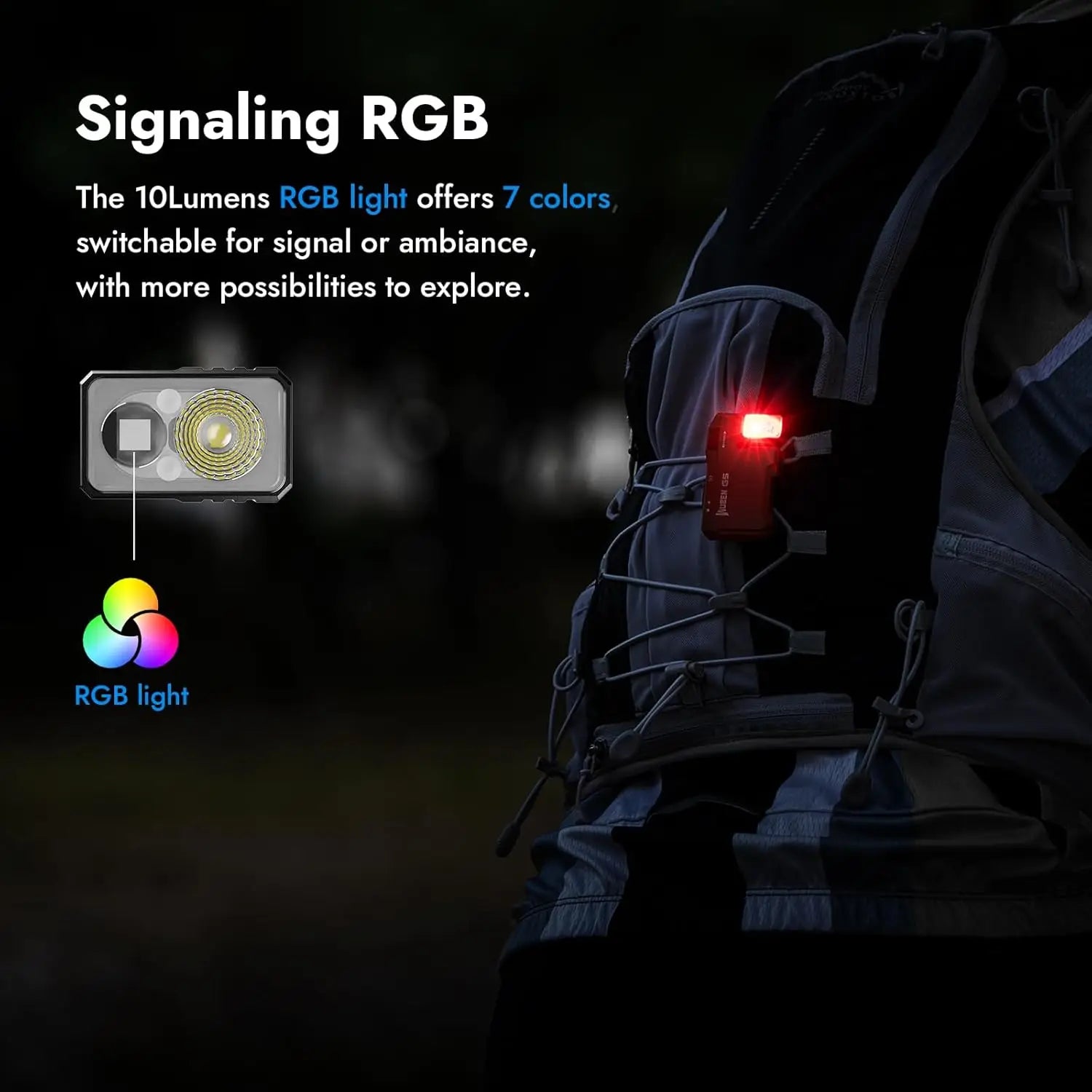 WUBEN G5 Rechargeable EDC Powerful RGB Flashights, 400 Lumens Portable Flat Mini Flashlights, Magnetic Keychain Light