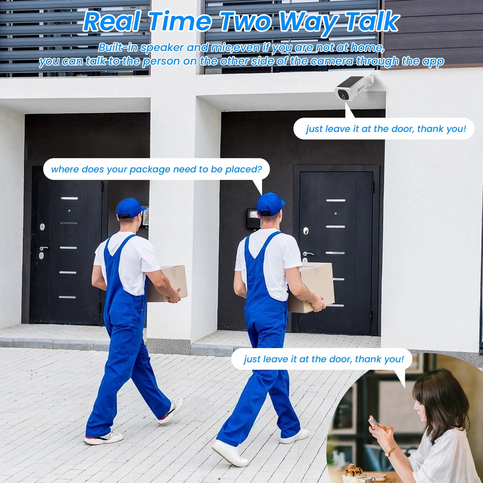 ANRAN 2K Solar Security Camera 3/5MP Outdoor Wireless 2.4G WIFI Camera Battery Cam Floodlight Color Night Vision Can't Add NVR