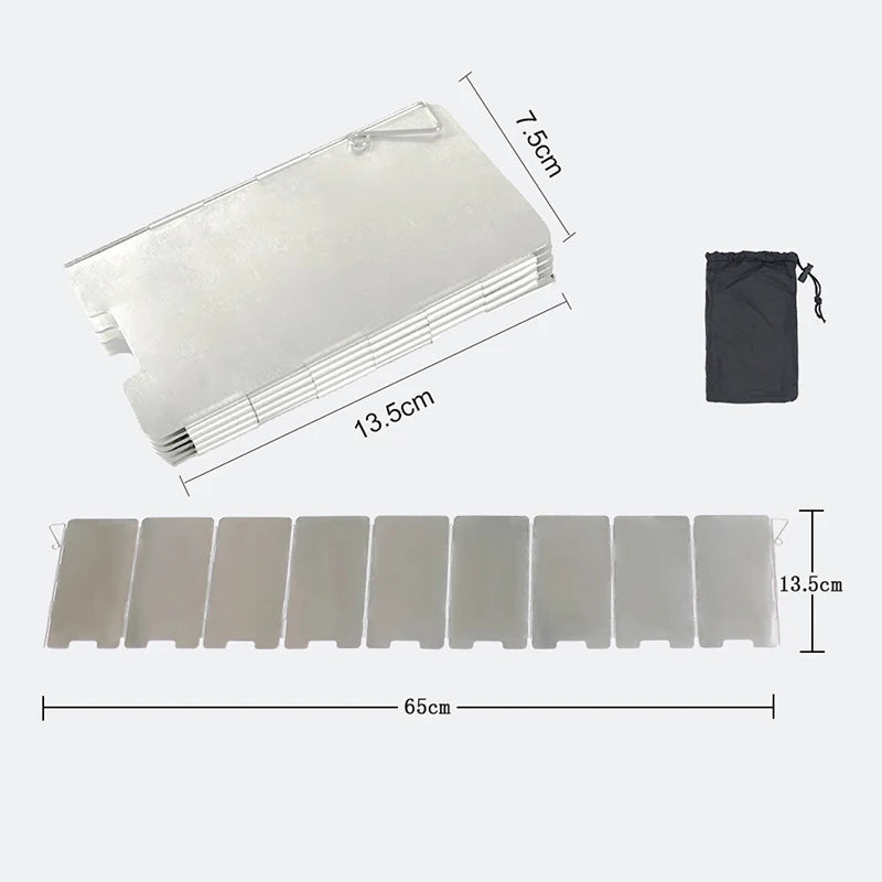 Outdoor Stove Wind Shield Camping Windscreen 9 Plates Foldable Gas Cookers Wind Deflectors Stove equipment Accessory tool