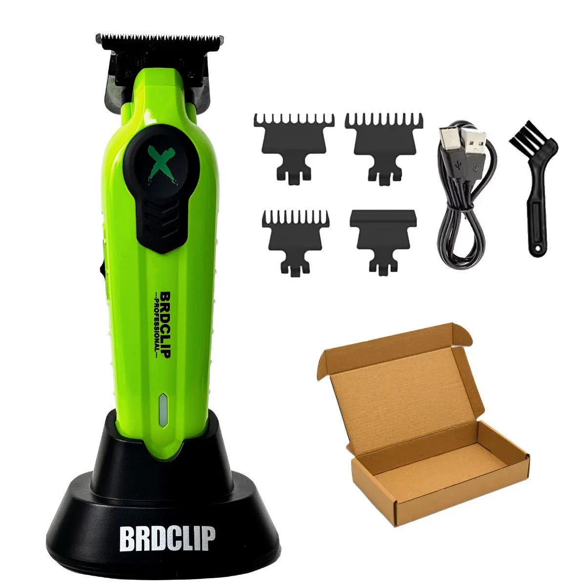 New 2025 BRDCLIP FA1T Green Professional Hair Trimmer Barber Carving Gradient Finish Machine Electric Clipper with Charger Stand