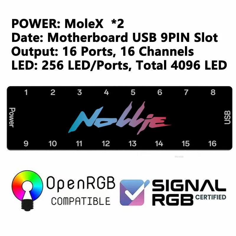 Nollie SignalRGB OpenRGB Universal 5V 3PIN ARGB Asynchronous Controller HUB For Computer PC Case Cooling Fans Light Strip