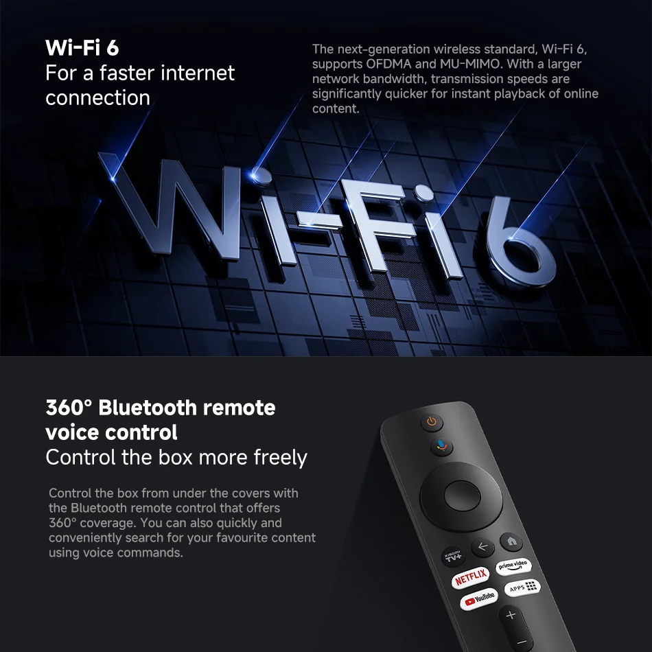 Global Version Xiaomi TV Box S 3rd Gen 4K Ultra HD Bluetooth 5.2 Wifi6 32GB ROM Google TV Google Assistant Smart Media Player