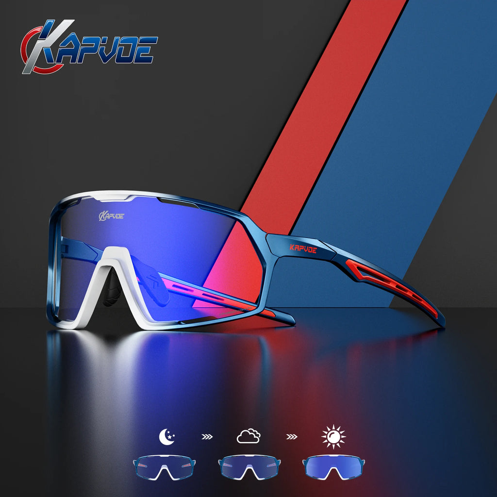 Kapvoe Photochromic Sunglasses Man MTB Climbing Glasses Outdoor Sports Bike Cycling Glasses Women Driving Bicycle Goggles UV400
