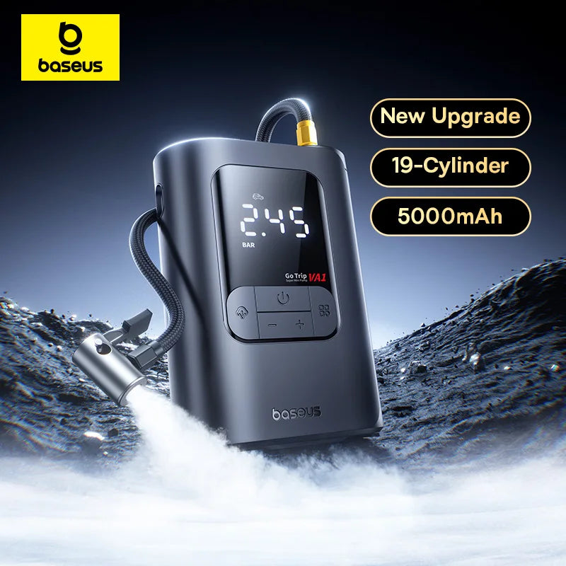 Baseus Wireless Car Air Pump Portable Air Compressor for Car Motorcycles Bicycle Electric Tire Inflator with LCD Digital Display