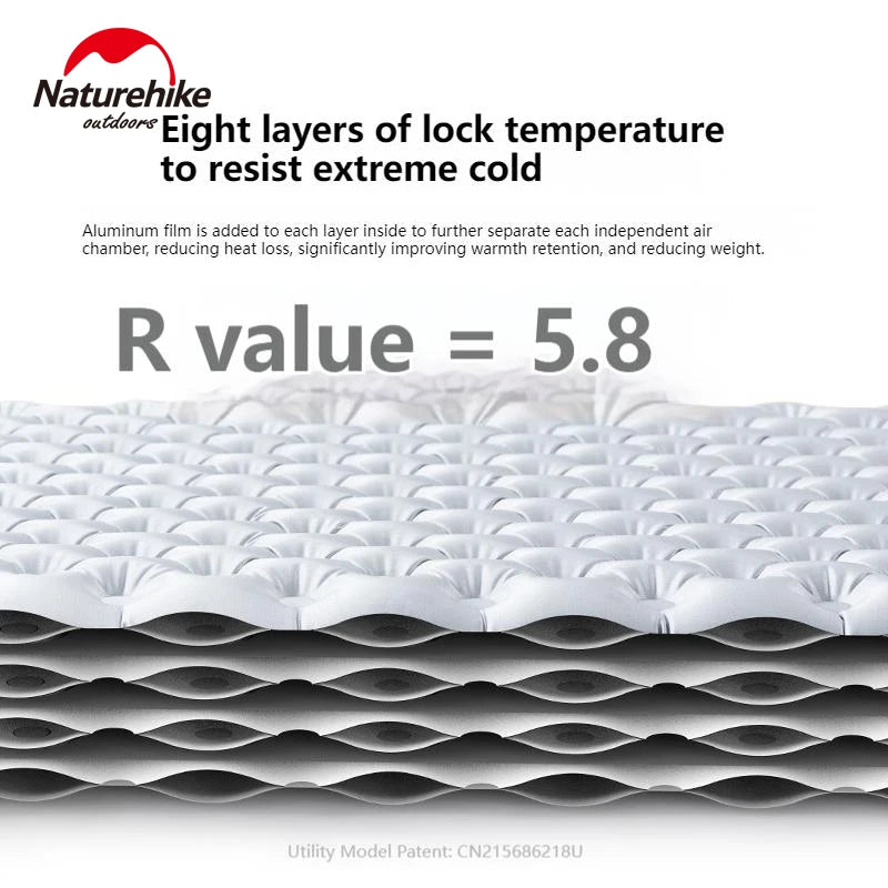 Naturehike R5.8 Inflatable Mattress Thermal Insulation Air Cushion for Hiking Outdoor Sleeping Bed Pad Ultralight Folding Mat
