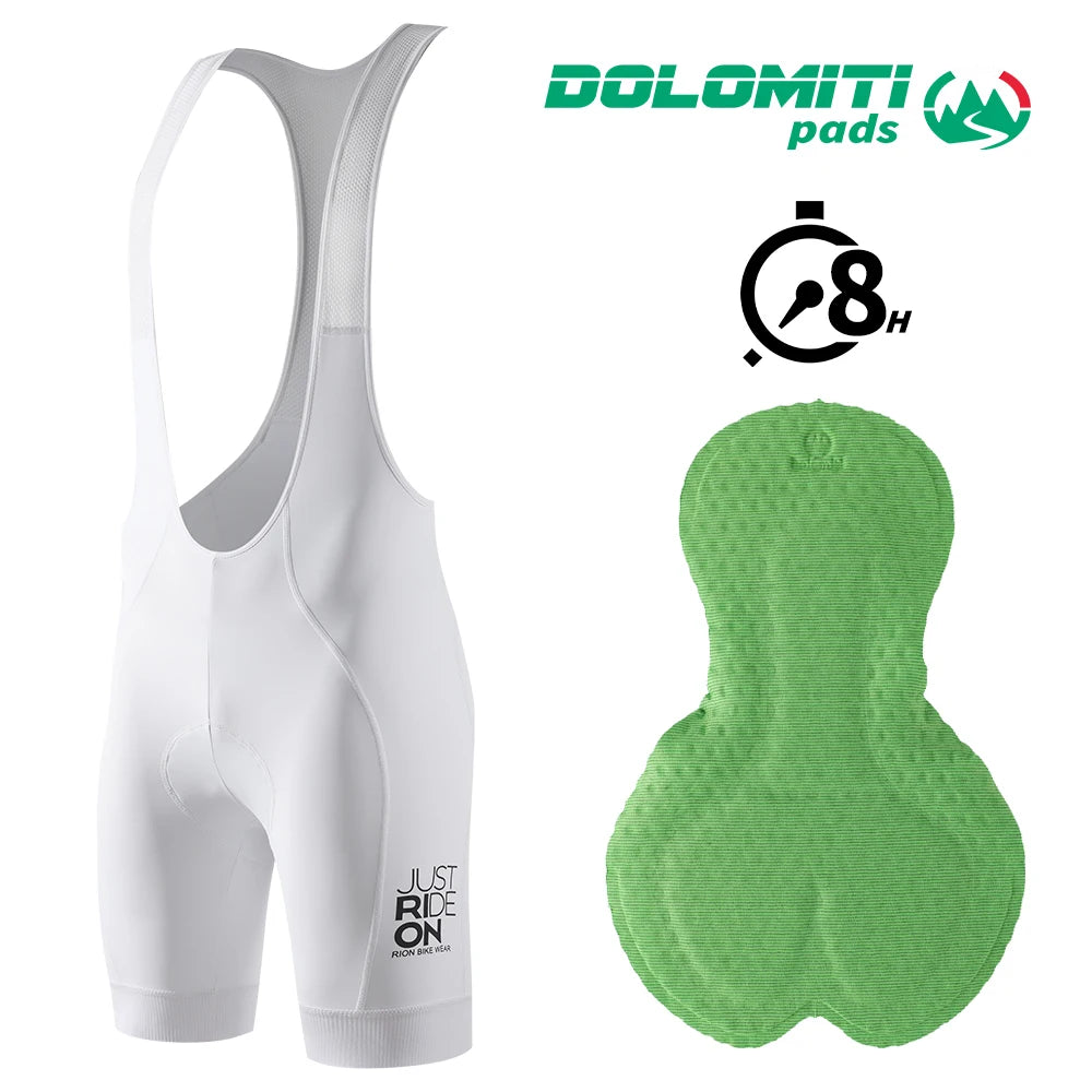 RION Men's Cycling Bib Shorts Bicycle Tights Pro MTB Road Bibs Clothes Bike Clothing Italian Dolomiti 8H Pads Extreme Distances