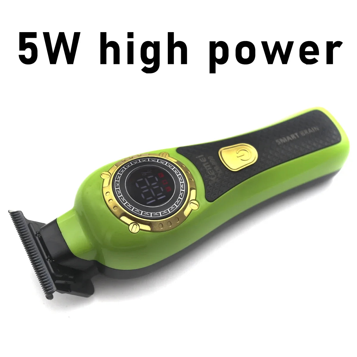 Kemei KM-999 Hair Trimmer for Men DLC T-Blade Zero Gapped LED Display Cordless USB Professional Hair Clipper Finishing Machine