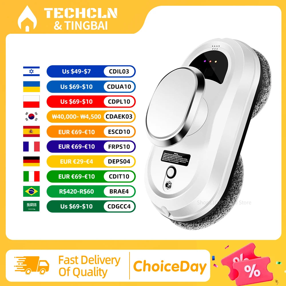 Intelligent Window Cleaning Robot Vacuum Cleaner Robot Window Cleaner Electric Glass Limpiacristales Remote Control for Home