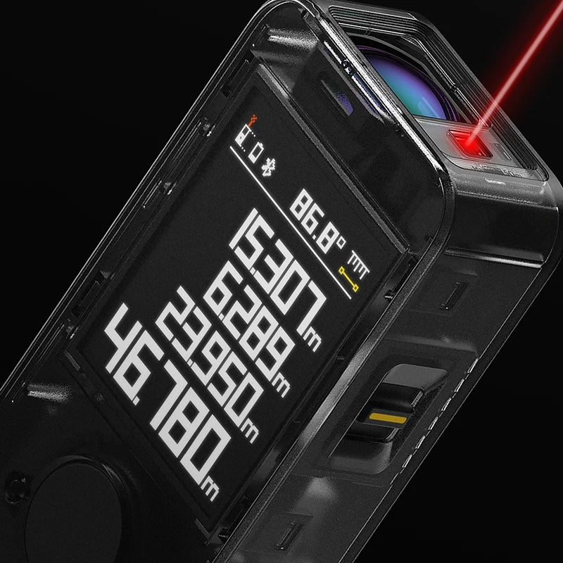 HOTO Smart Laser Measure Pro LED Display Intelligent Digital Laser Tape Measuring Tool Rechargeable Laser Ruler Rangefinder