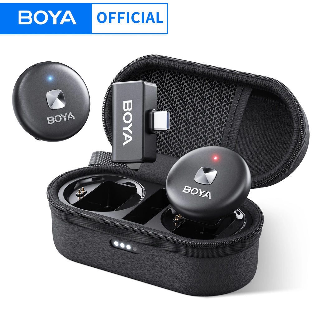 BOYA Omic D/U Wireless Lavalier Lapel Microphone for iPhone iPad Android Type-c Smartphone Youtube Live Recording Interview Vlog