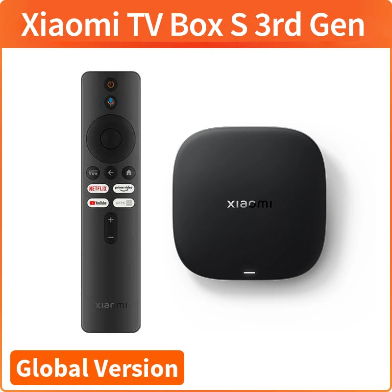 Global Version Xiaomi TV Box S 3rd Gen 4K Ultra HD Bluetooth 5.2 Wifi6 32GB ROM Google TV Google Assistant Smart Media Player