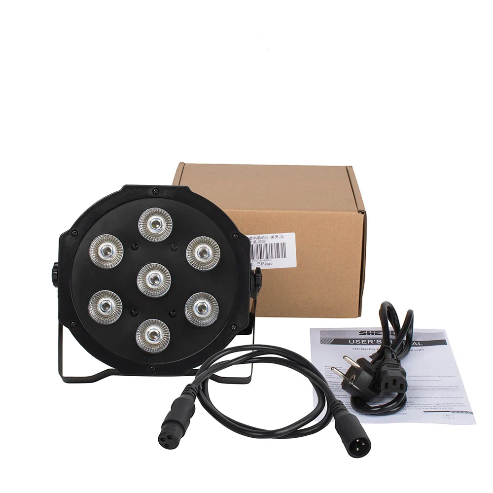 1PCS LED 7x18W 7x12W 54x3W 12x3W RGBWA+UV Par Light with DMX512 6in1 Stage Light Wash Effect DJ Disco Mini Led Spotlighting 10W