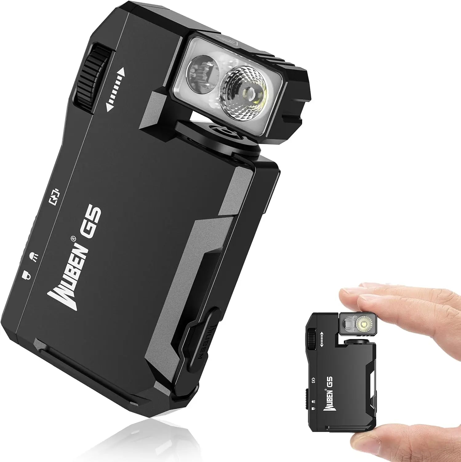 WUBEN G5 Rechargeable EDC Powerful RGB Flashights, 400 Lumens Portable Flat Mini Flashlights, Magnetic Keychain Light