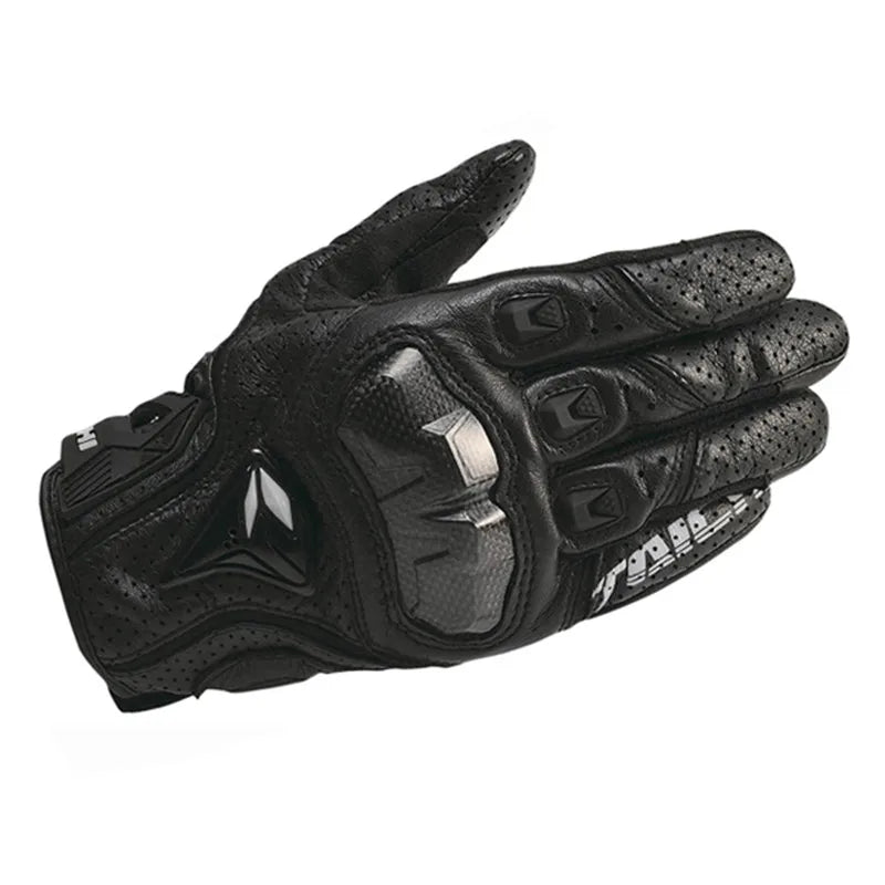 Motorcycle Gloves Black Racing Genuine Leather Motorbike White Road Riding Team Glove Men Summer Winter Touch Screen