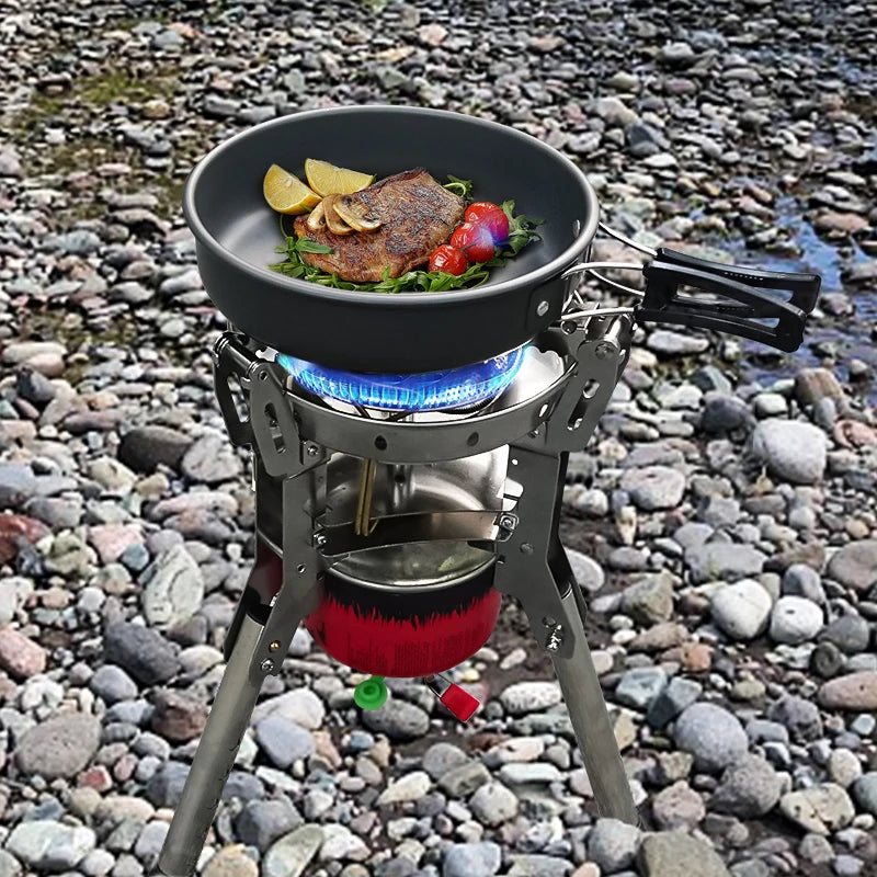 BRS-69 High Power 4360W Outdoor Gas Stove Adjustable Height Foldable Gas Burner Camping Picnic Windproof Stove Cooking Accessory