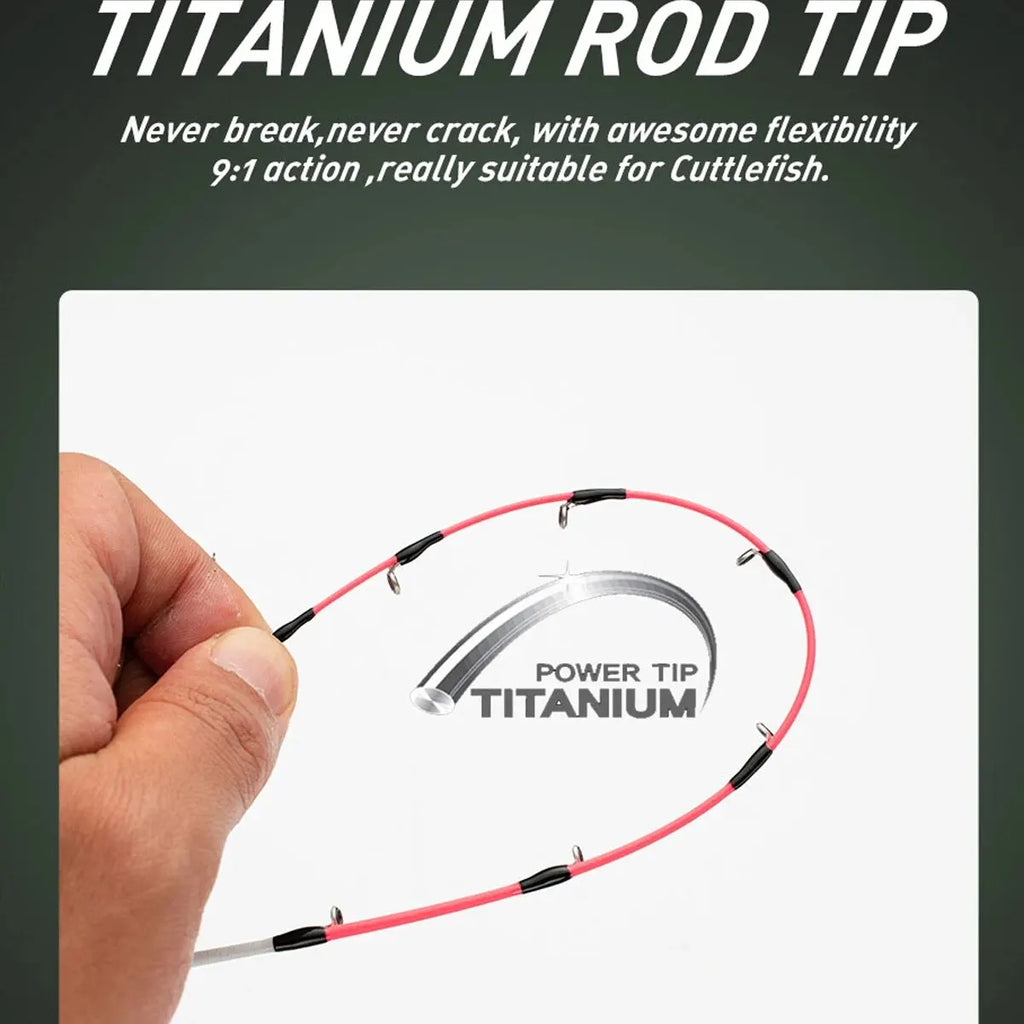 Boat Fishing Rod with Titanium Tip 1.8m ML Spinning Casting Fishing Rod for Cuttlefish Fishing Rod with Sprial Rings