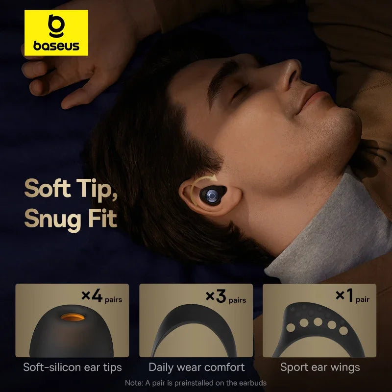 Baseus Bowie MA10 Pro ANC Wireless Earphones 48dB Hybrid ANC Bluetooth 5.3 Earbuds IPX6 Waterproof 4-Mics ENC Sports Headphones