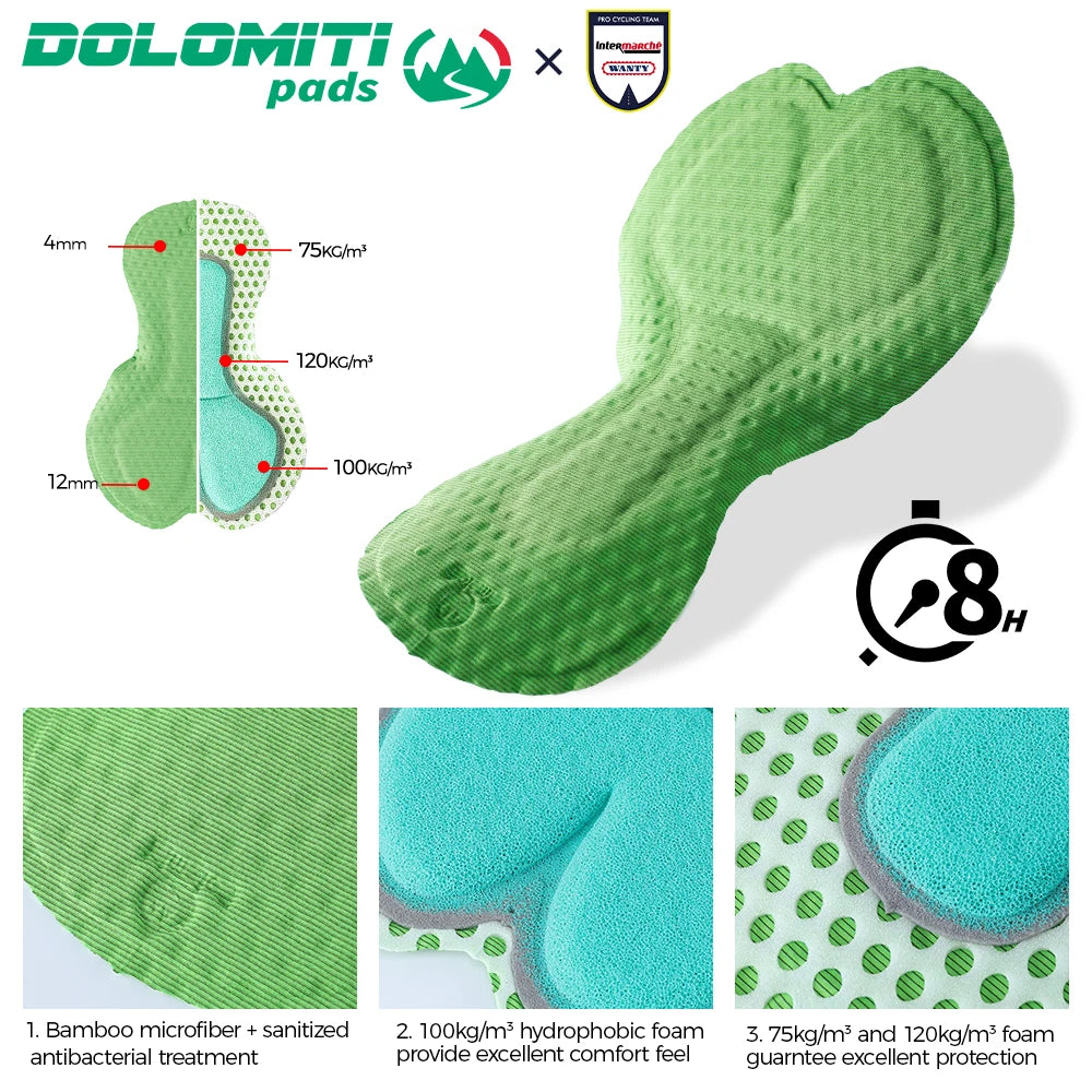 RION Men's Cycling Bib Shorts Bicycle Tights Pro MTB Road Bibs Clothes Bike Clothing Italian Dolomiti 8H Pads Extreme Distances